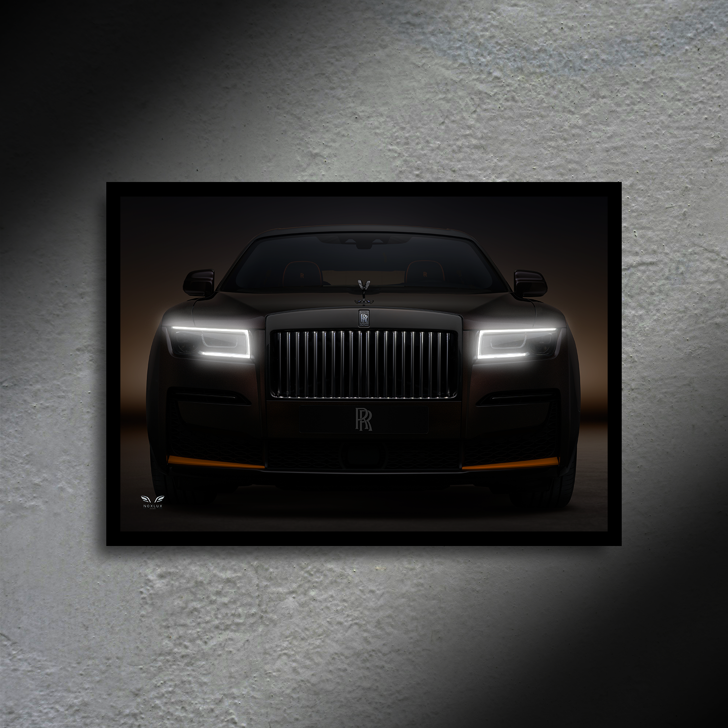 Rolls Royce Ghost LED Poster A2 - Rolls Royce Ghost LED Poster – Luxury Light Up Wall Art - Car LED Poster - NOXLUX Decor