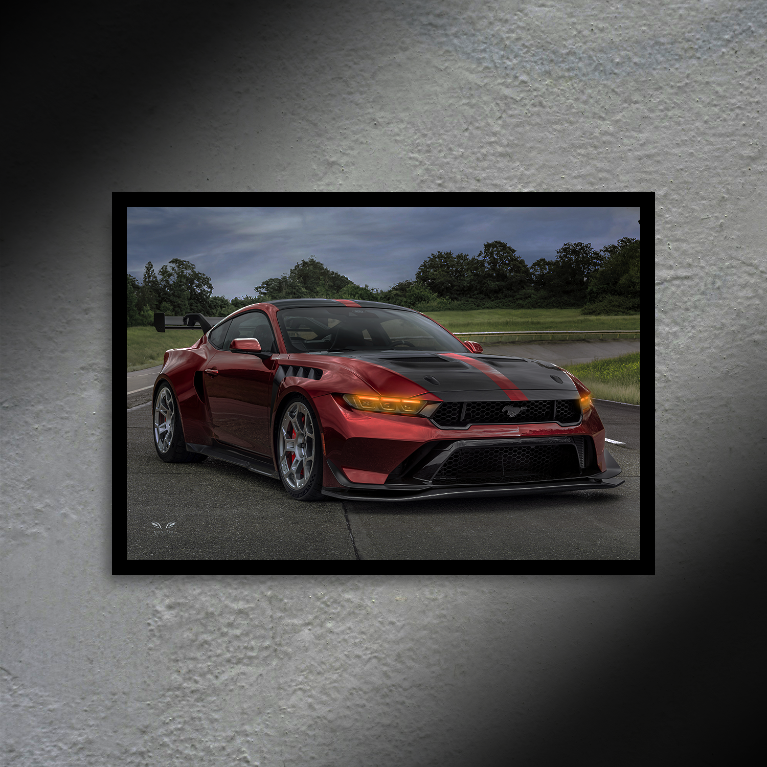 Ford Mustang GTD LED Poster A2 - Ford Mustang GTD LED Poster – Backlit Muscle Car Poster - Car LED Poster - NOXLUX Decor