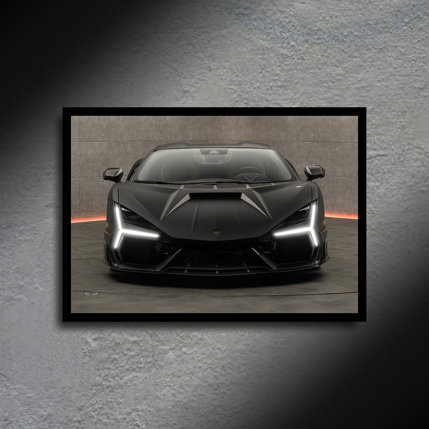 Lamborghini Revuelto Mansory LED Poster A2 - Lamborghini Revuelto Mansory LED Poster – Exotic Light Up Art - Car LED Poster - NOXLUX Decor