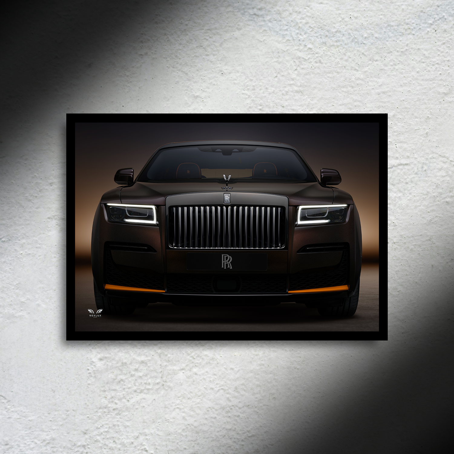 Rolls Royce Ghost LED Poster A2 - Rolls Royce Ghost LED Poster – Luxury Light Up Wall Art - Car LED Poster - NOXLUX Decor