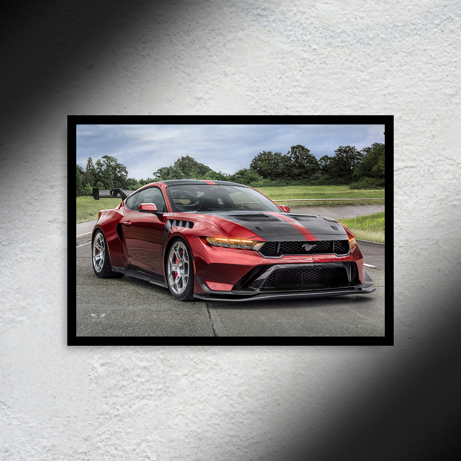 Ford Mustang GTD LED Poster A2 - Ford Mustang GTD LED Poster – Backlit Muscle Car Poster - Car LED Poster - NOXLUX Decor
