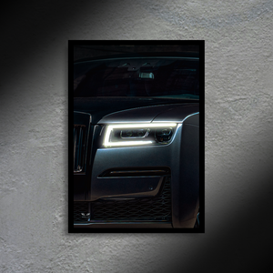 Rolls Roys Ghost Headlight LED Poster A2 - Rolls Royce Ghost Headlight Poster – Luxury LED Wall Decor - Car LED Poster - NOXLUX Decor