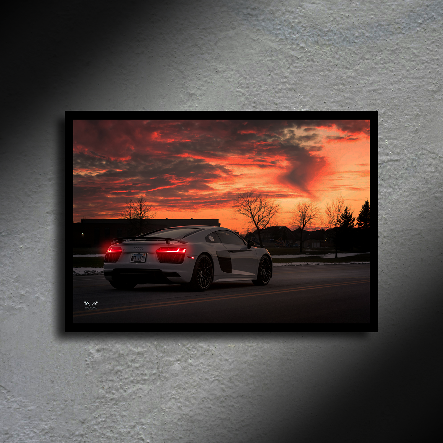 Audi R8 LED Poster A2 - Audi R8 Poster - LED Backlit Supercar Wall Art & Nightlight - Car LED Poster - NOXLUX Decor