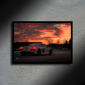 Audi R8 LED Poster A2 - Audi R8 Poster - LED Backlit Supercar Wall Art & Nightlight - Car LED Poster - NOXLUX Decor