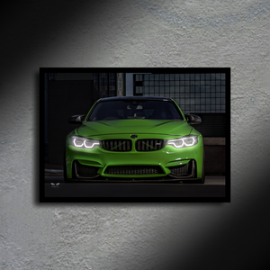 BMW M3 LED Poster A2 - BMW M3 LED Poster - LED Backlit Wall Art & Nightlight Decor - Car LED Poster - NOXLUX Decor
