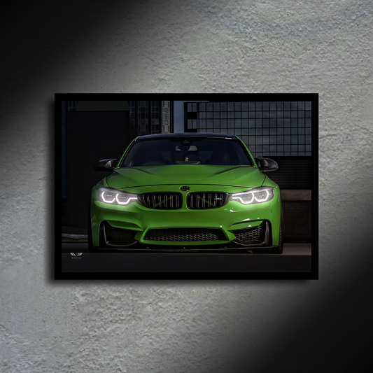 BMW M3 LED Poster A2 - BMW M3 LED Poster - LED Backlit Wall Art & Nightlight Decor - Car LED Poster - NOXLUX Decor
