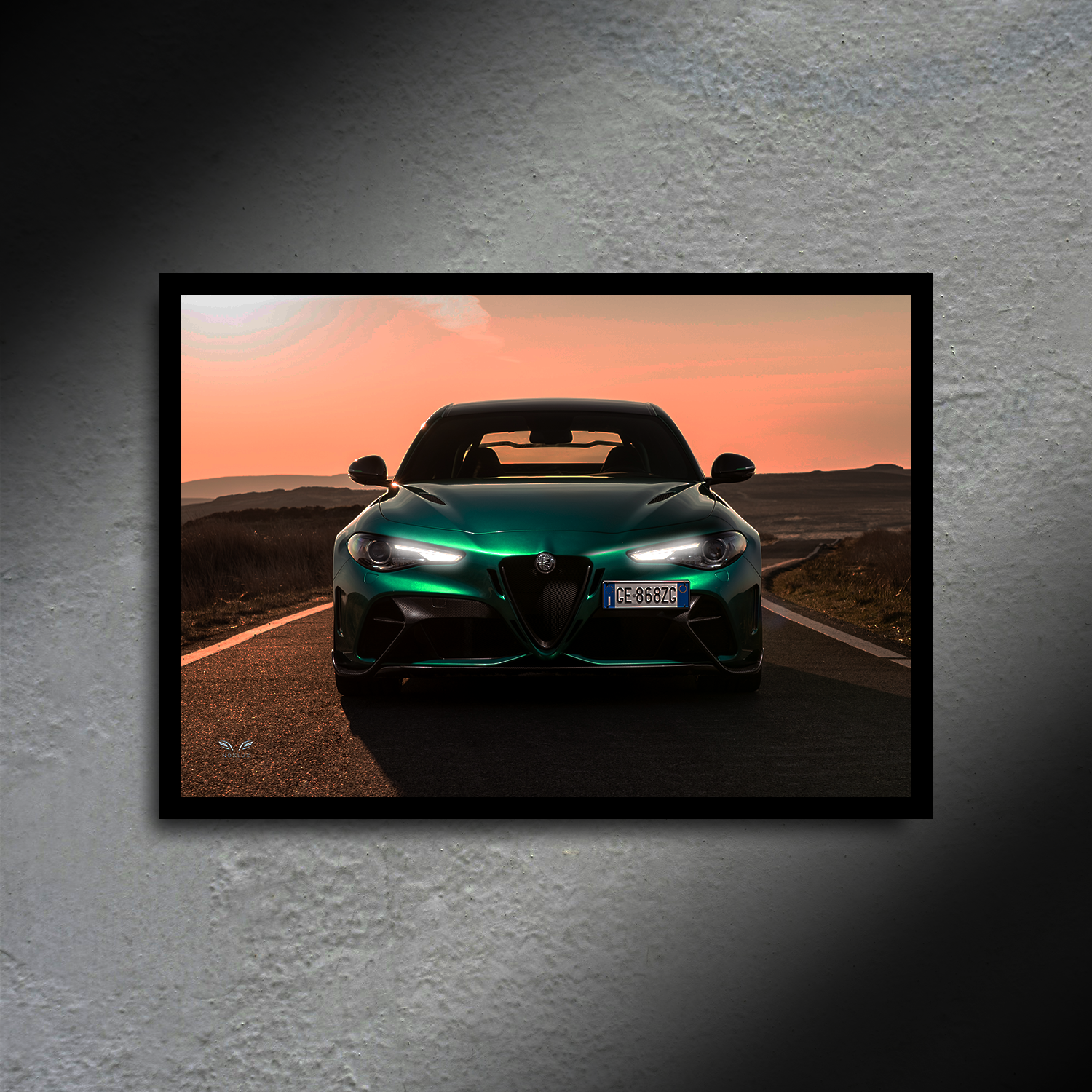 Alfa Romeo Giulia GTAM LED Poster A2 - Alfa Romeo Giulia GTAM LED Poster – Glowing Automotive Wall Art - Car LED Poster - NOXLUX Decor
