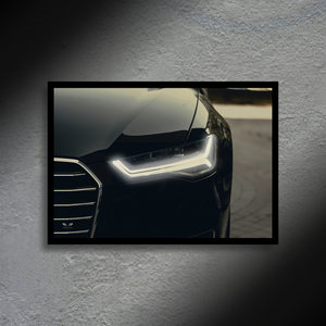 Audi A6 Headlight Edition LED Poster A2 - Audi A6 Poster - Custom LED Backlit Car Wall Art - Car LED Poster - NOXLUX Decor