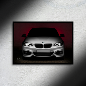 BMW M240i F22 LED Poster A2 - BMW M240i Poster – LED Light-Up Car Wall Art & Decor - Car LED Poster - NOXLUX Decor