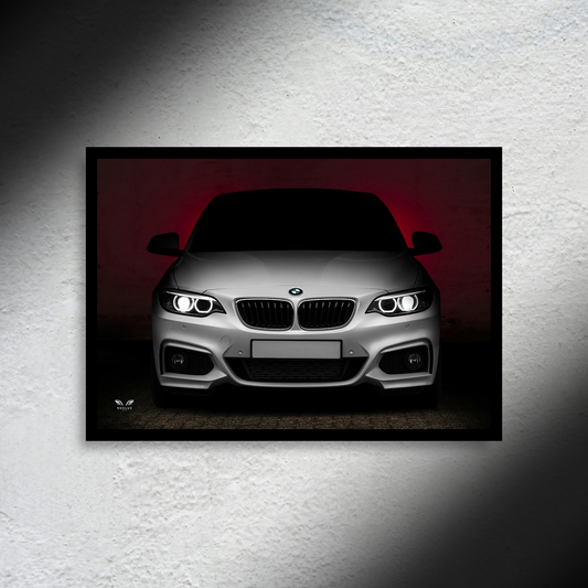 BMW M240i F22 LED Poster A2 - BMW M240i Poster – LED Light-Up Car Wall Art & Decor - Car LED Poster - NOXLUX Decor