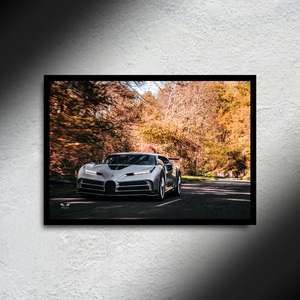 Bugatti Centodieci LED Poster A2 - Centodieci LED Poster – Illuminated Bugatti Car Wall Decor - Car LED Poster - NOXLUX Decor
