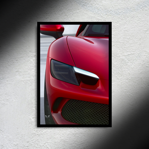 Ferrari 296 GTB Right Headlight Edition LED Poster A2 - Ferrari 296 GTB Right Headlight LED Poster – LED Car Decor - Car LED Poster - NOXLUX Decor