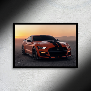 Ford Mustang Shelby GT500 Led Poster A2 - Ford Mustang Shelby GT500 Led Poster A2 – LED Poster Wall Art for Car Lovers - Car LED Poster - NOXLUX Decor