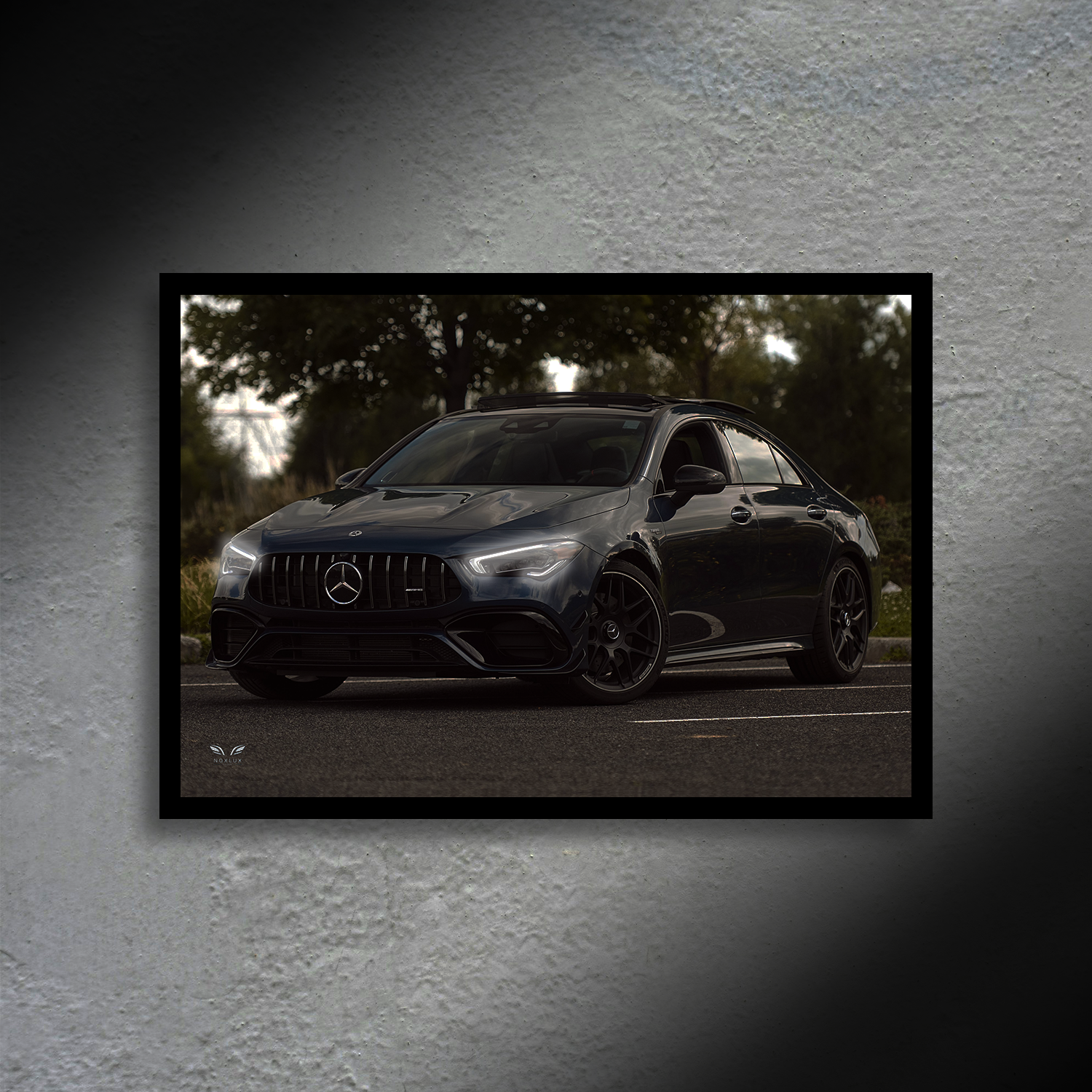 Mercedes-Benz CLA45s AMG LED Poster A2 - Mercedes CLA45s AMG LED Poster A2 – Illuminated Wall Art - Car LED Poster - NOXLUX Decor