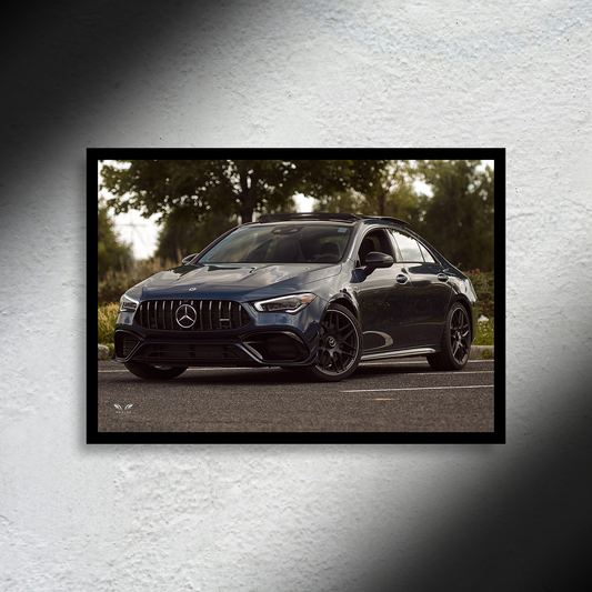 Mercedes-Benz CLA45s AMG LED Poster A2 - Mercedes CLA45s AMG LED Poster A2 – Illuminated Wall Art - Car LED Poster - NOXLUX Decor