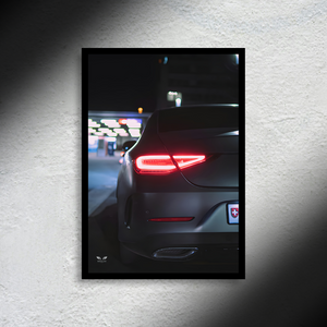Mercedes-Benz CLS Facelift LED Poster A2 - Mercedes CLS Facelift LED Poster A2 – Modern Light-Up Wall Art - Car LED Poster - NOXLUX Decor
