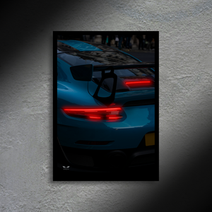 Porsche 911 GT2 RS Back Edition Portrait LED Poster A2 - Porsche 911 GT2 RS Poster – Back Edition LED Portrait Wall Art - Car LED Poster - NOXLUX Decor