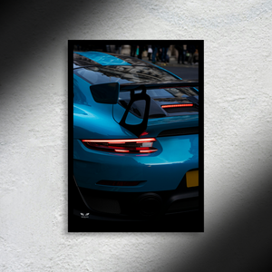 Porsche 911 GT2 RS Back Edition Portrait LED Poster A2 - Porsche 911 GT2 RS Poster – Back Edition LED Portrait Wall Art - Car LED Poster - NOXLUX Decor