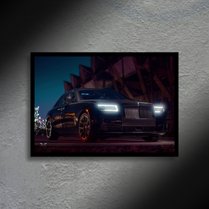 Rolls Royce Ghost Black Badge LED Poster A2 - Rolls Royce Ghost Black Badge A2 – LED Poster Wall Art for Car Lovers - Car LED Poster - NOXLUX Decor