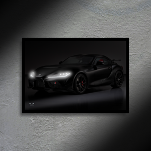 Toyota Supra GR A90 LED Poster A2 - Toyota Supra GR A90 A2 – LED Poster Wall Art for Car Lovers - Car LED Poster - NOXLUX Decor