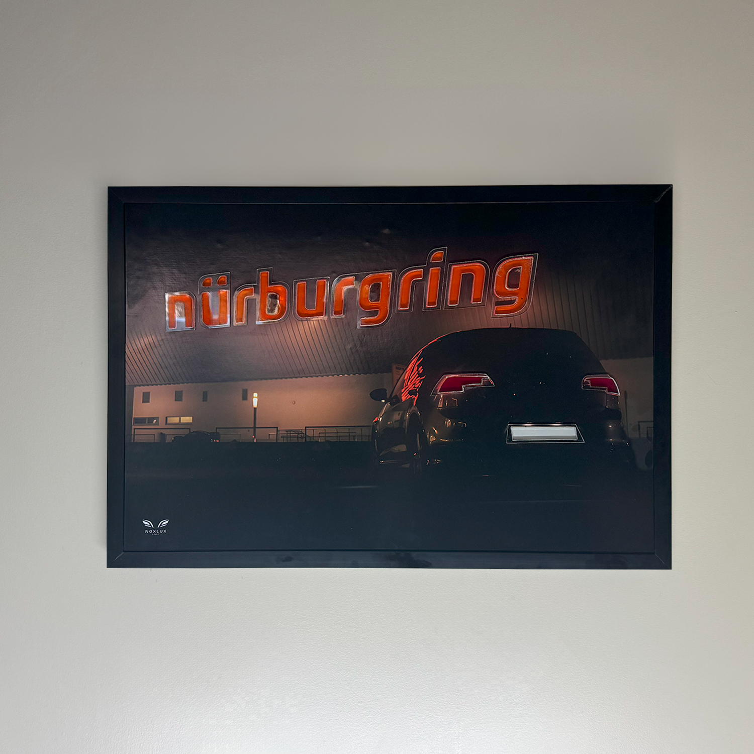 Nurburgring Special Volkswagen Golf R LED Poster A2 - Volkswagen Golf R LED Poster A2 – LED Wall Decor Nightlight - Car LED Poster - NOXLUX Decor