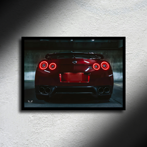 Nissan GTR LED Poster A2 - Nissan GTR LED Poster A2 – High-Performance Car Wall Art - Car LED Poster - NOXLUX Decor
