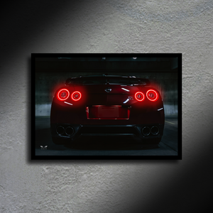 Nissan GTR LED Poster A2 - Nissan GTR LED Poster A2 – High-Performance Car Wall Art - Car LED Poster - NOXLUX Decor