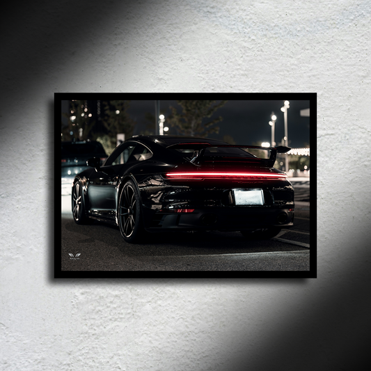 Porsche 911 992 LED Poster A2 - Porsche 911 992 LED Poster – Luxury Car Wall Art with Lights - Car LED Poster - NOXLUX Decor