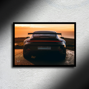 Porsche 911 GT3 RS LED Poster A2 - Porsche 911 GT3 RS Poster – LED-lit Racing Wall Art - Car LED Poster - NOXLUX Decor