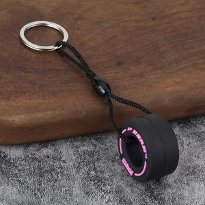 F1 Style Racing Tyre Keychain - F1 Style Racing Tyre Keychain - Car Enthusiast Keychain Accessory - Car LED Poster - NOXLUX Decor