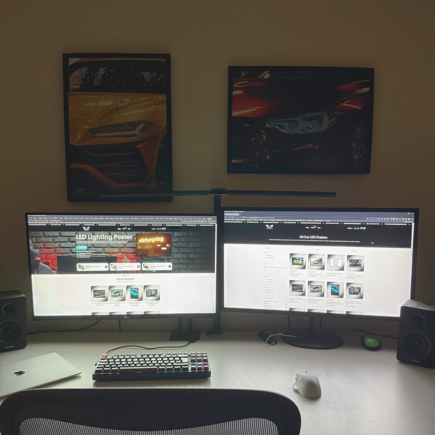 Toyota Supra GR A90 LED Poster A2 - Toyota Supra GR A90 A2 – LED Poster Wall Art for Car Lovers - Car LED Poster - NOXLUX Decor