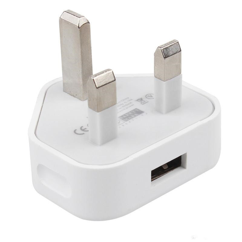 UK Mains USB-A Wall Charger Plug 5V 1A 3Pin - - Car LED Poster - NOXLUX Decor