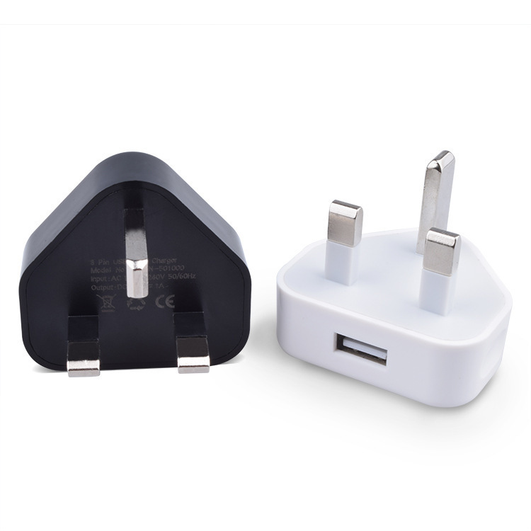 UK Mains USB-A Wall Charger Plug 5V 1A 3Pin - - Car LED Poster - NOXLUX Decor