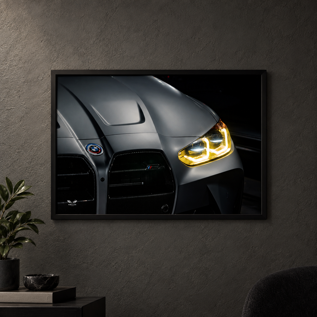 BMW M3 G80 Headlight Edition landscape LED car poster