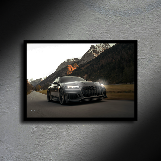 Audi RS5 LED Poster A2 - Audi RS5 LED Poster – Luxury Illuminated Car Wall Art - Car LED Poster - NOXLUX Decor