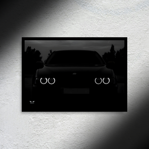 BMW E39 "Death Stare" LED Poster A2 - BMW E39 “Death Stare” LED Poster A2 – Backlit Wall Art for BMW Fans - Car LED Poster - NOXLUX Decor