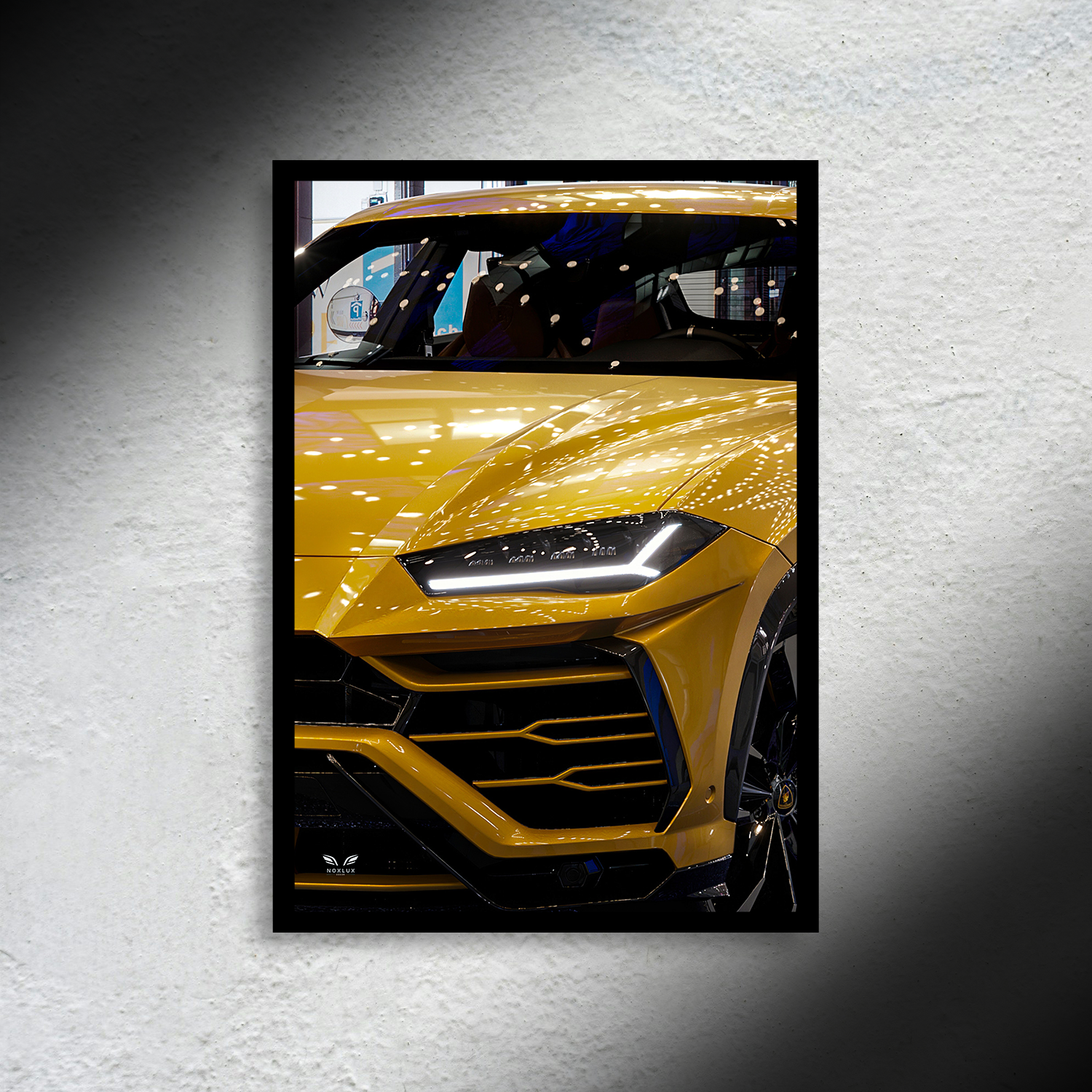 Lamborghini Urus Headlight Edition Portrait LED Poster A2-Lamborghini Urus Headlight Edition Portrait A2 – LED Poster Wall Art for Car Lovers-NOXLUX Decor