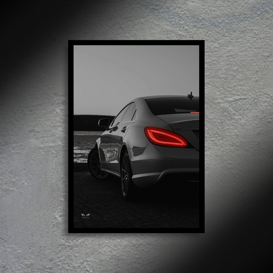 Mercedes-Benz CLS LED Poster A2 - Mercedes CLS LED Poster A2 – Luxury LED Car Wall Art - Car LED Poster - NOXLUX Decor