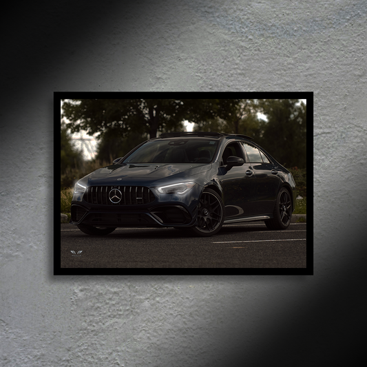Mercedes-Benz CLA45s AMG LED Poster A2 - Mercedes CLA45s AMG LED Poster A2 – Illuminated Wall Art - Car LED Poster - NOXLUX Decor
