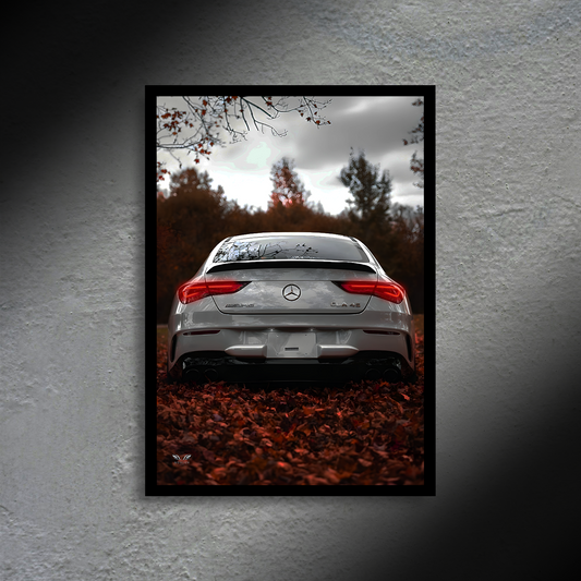 Mercedes-Benz CLA45s AMG LED Poster A2 - Mercedes CLA45s AMG LED Poster A2 – LED Car Wall Art - Car LED Poster - NOXLUX Decor