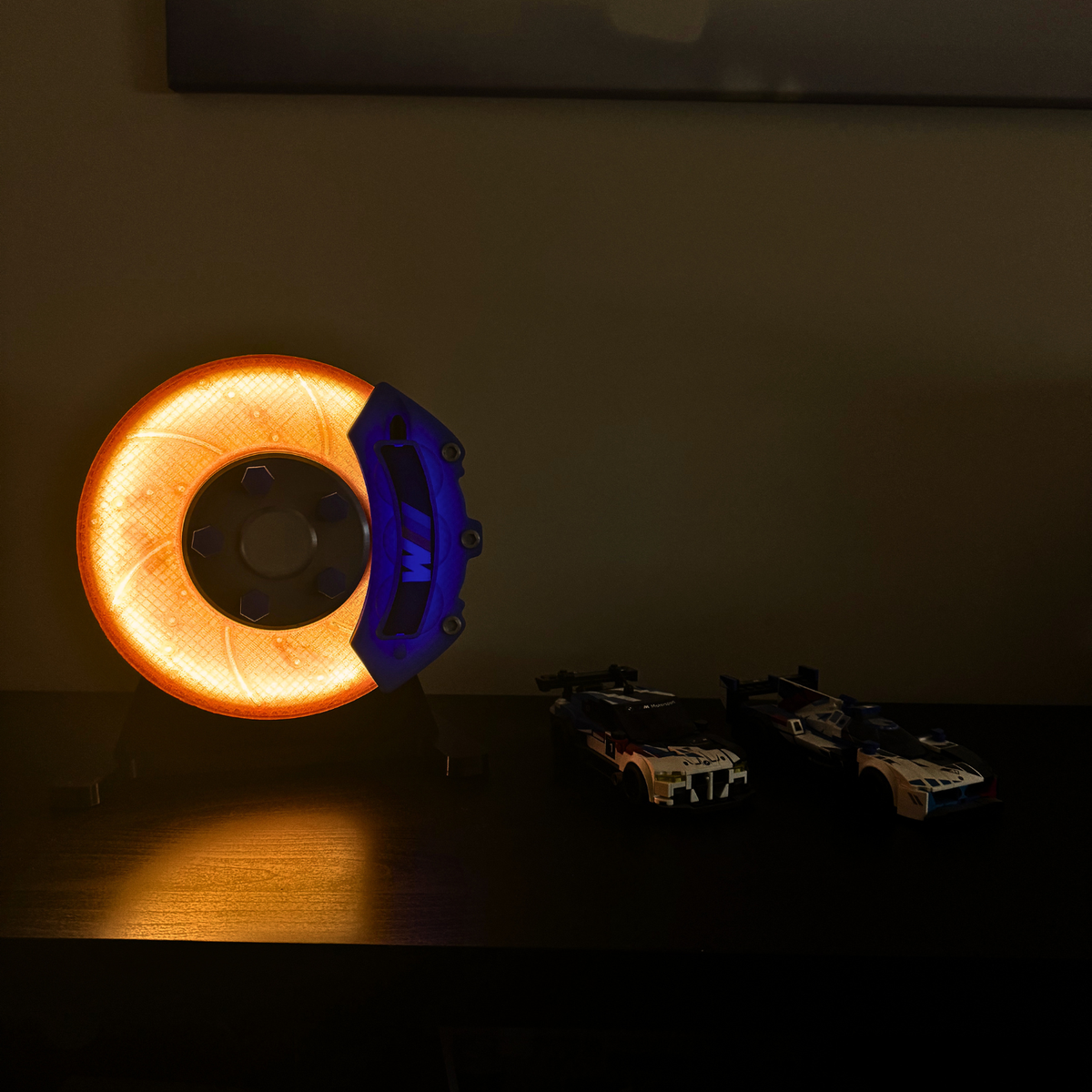 Brake Disc Lamp | RGB LED - RGB Brake Disc Lamp | Colour-Changing LED Lamp - Car LED Poster - NOXLUX Decor
