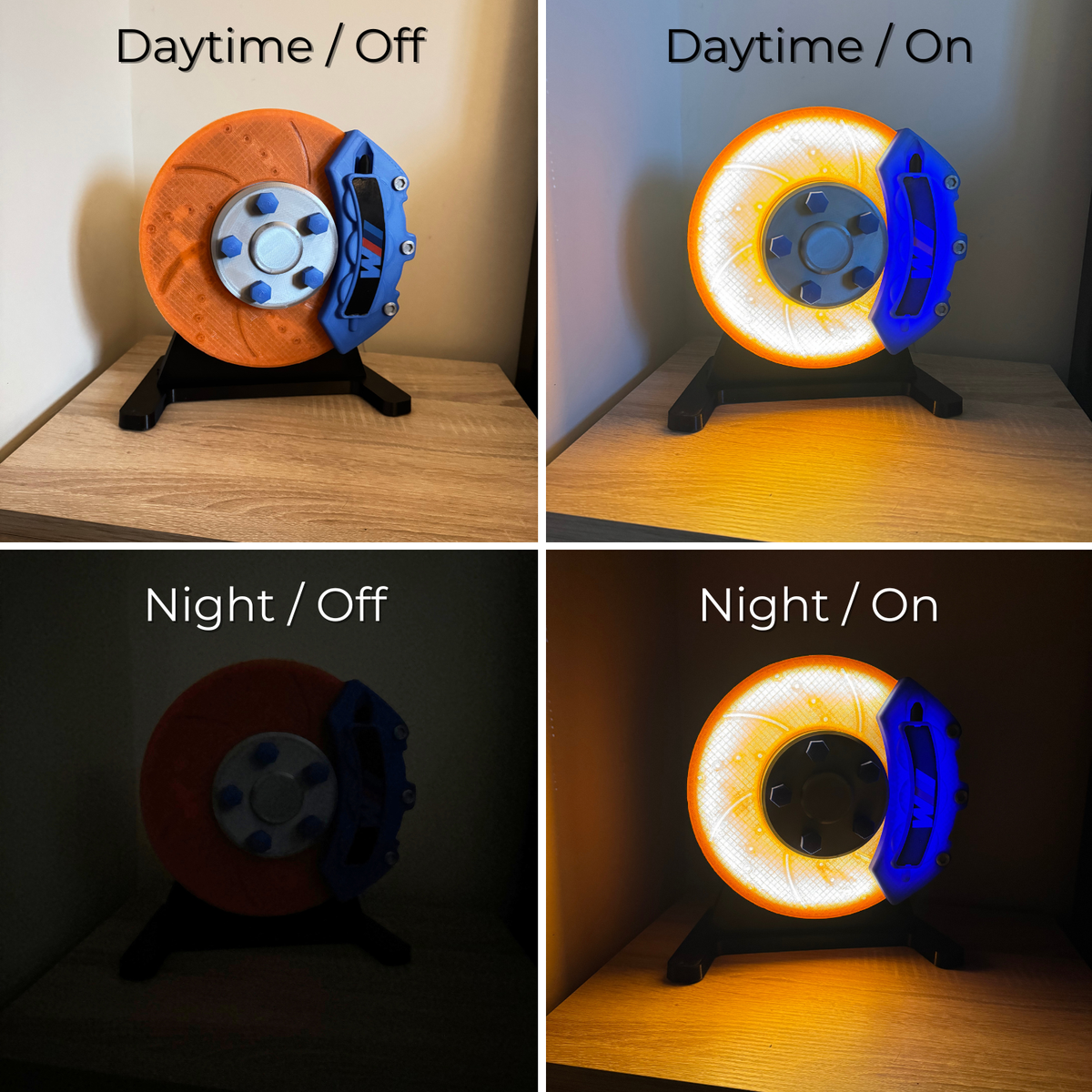 Brake Disc Lamp | Single Colour - Amber LED Brake Disc Lamp | NOXLUX - Car LED Poster - NOXLUX Decor