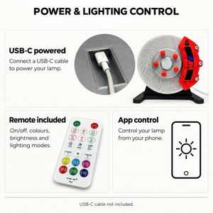 Brake Disc Lamp | RGB LED - RGB Brake Disc Lamp | Colour-Changing LED Lamp - Car LED Poster - NOXLUX Decor