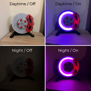 Brake Disc Lamp | RGB LED - RGB Brake Disc Lamp | Colour-Changing LED Lamp - Car LED Poster - NOXLUX Decor