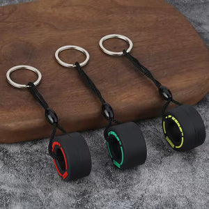 F1 Style Racing Tyre Keychain - F1 Style Racing Tyre Keychain - Car Enthusiast Keychain Accessory - Car LED Poster - NOXLUX Decor