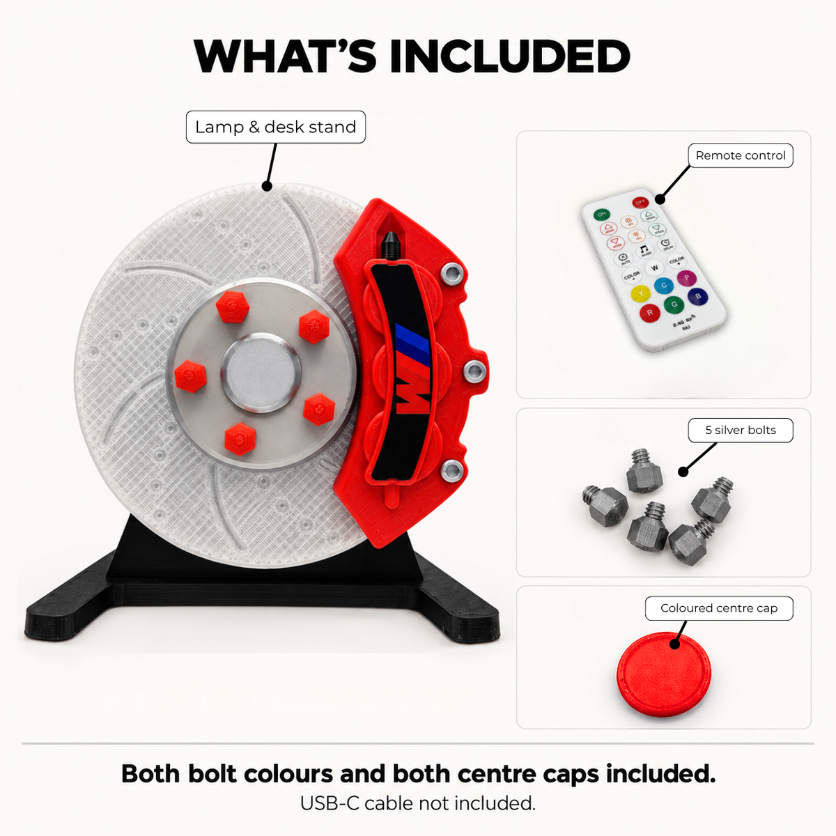 Brake Disc Lamp | RGB LED - RGB Brake Disc Lamp | Colour-Changing LED Lamp - Car LED Poster - NOXLUX Decor